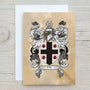 Heraldry/Genealogy/Family Crest/Family Name/Coat of Arms/Surname A4 Glossy Greetings Card - Birthday, Anniversary, Wedding, Special Card - Rainbowprint.uk