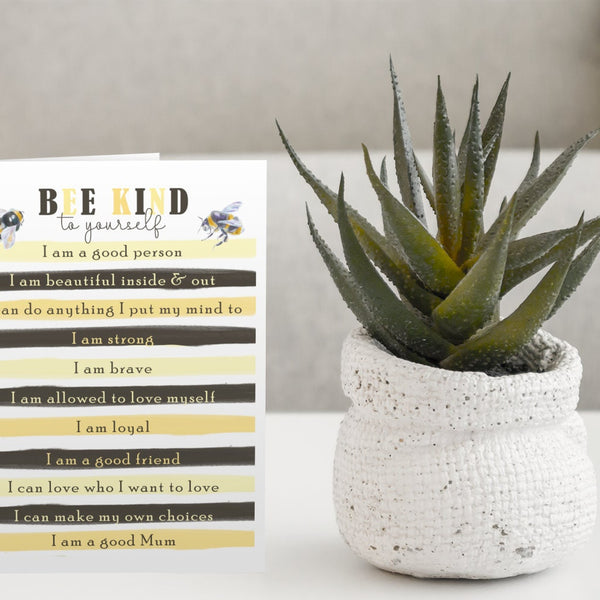 Bee Kind To Yourself Motivational A5 Personalised Greetings Card, Birthdays, You, Get Well Cards