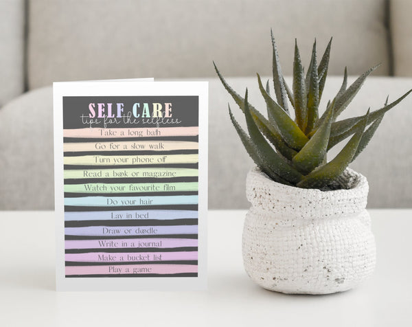 Self-Care Motivational A5 Greetings Card, Birthdays, Motivating, Get Well, Any Occasion
