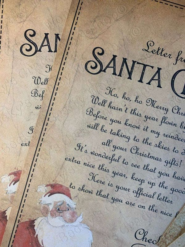 Christmas Letter from Santa Claus/Father Christmas + Good List Certificate Personalised Christmas