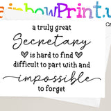 A Truly Great Secretary Glossy A5 Personalised Greetings Card, Birthday, Motivational, Leaving Card, Thank You Administrator, Office PA