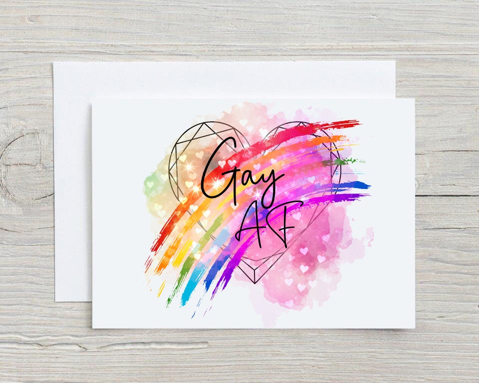 Gay AF Personalised Greetings Card, Motivational, Wedding, Anniversary, LGBTQ