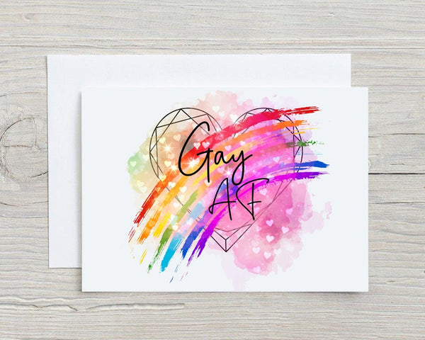 Gay AF Personalised Greetings Card, Motivational, Wedding, Anniversary, LGBTQ