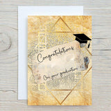 Graduation Greetings Card, Personalised, Graduate, University, Congratulations, Degree, Blank Inside