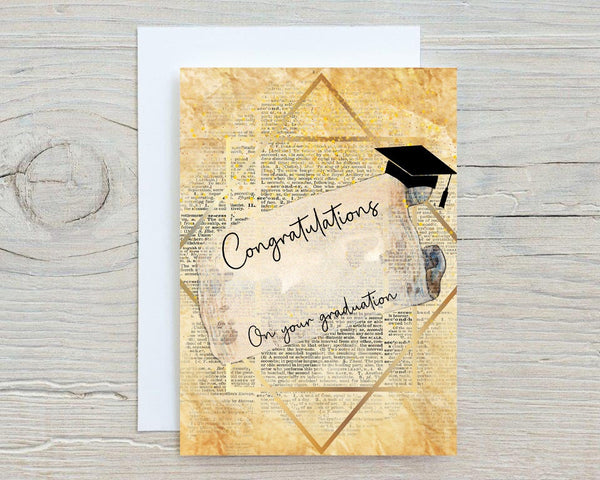Graduation Greetings Card, Personalised, Graduate, University, Congratulations, Degree, Blank Inside