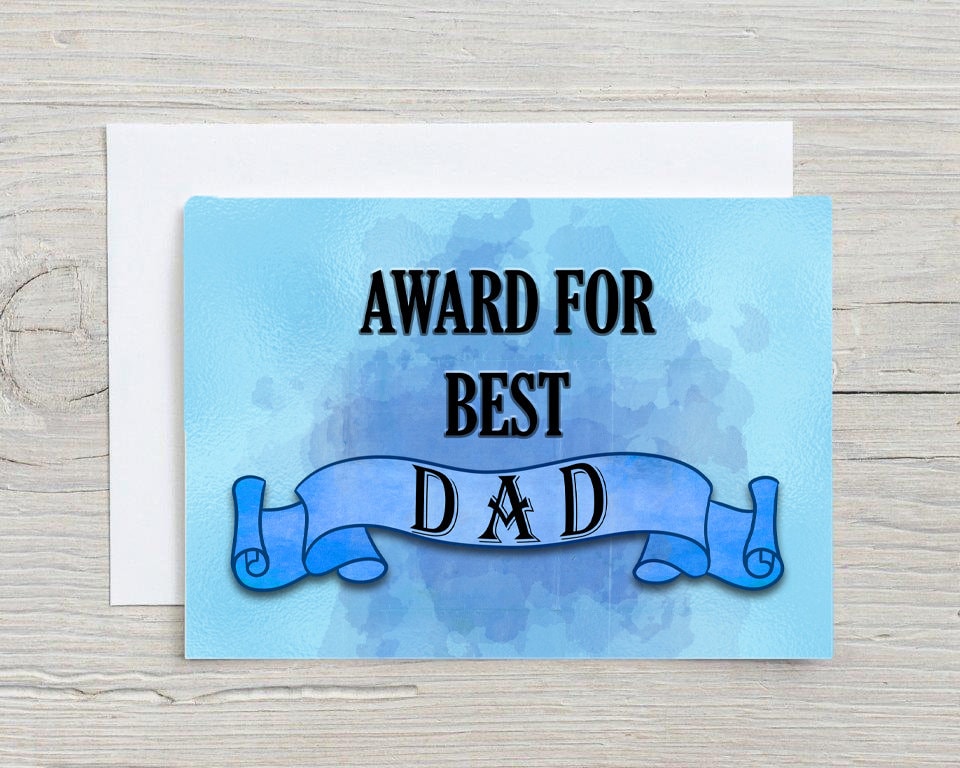 Best Dad Award, Personalised Glossy A5 Greetings Card, Happy Birthday Dad, Father's Day, Thank You Dad, Blank Inside