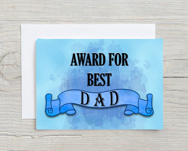 Best Dad Award, Personalised Glossy A5 Greetings Card, Happy Birthday Dad, Father's Day, Thank You Dad, Blank Inside