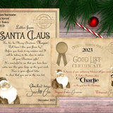 Christmas Letter from Santa Claus/Father Christmas + Good List Certificate Personalised Christmas
