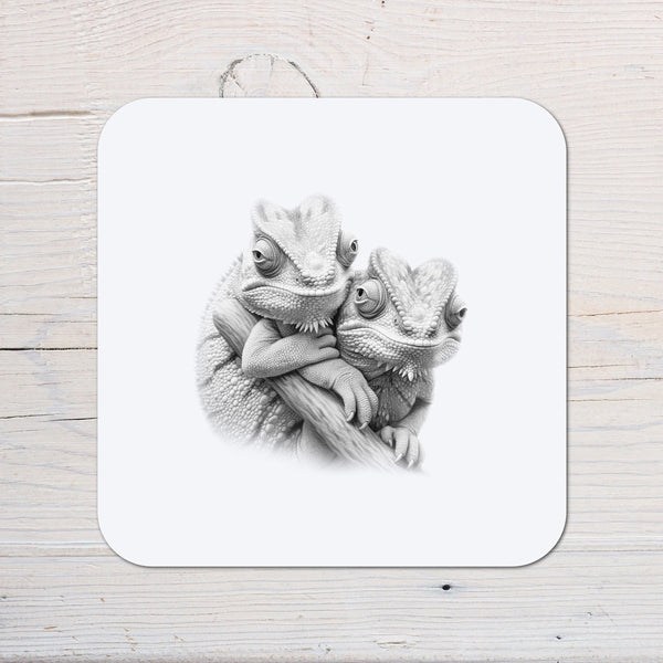 Chameleon Coaster personalised with any Wording, Message - ideal gift for Reptilelovers, owners