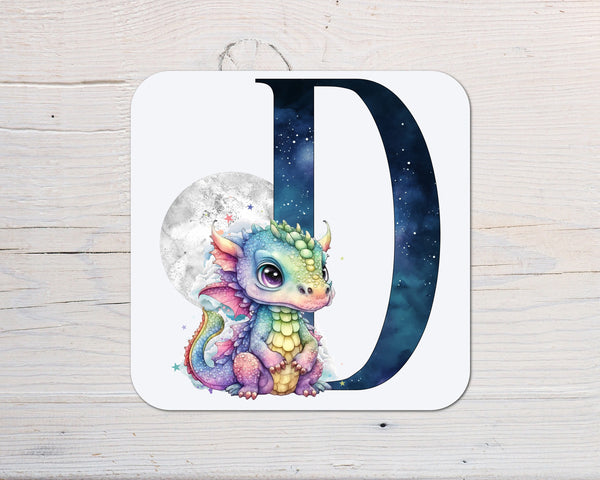 Dragon Colourful Initial Coaster Gift: ideal for kids