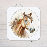 Horse with Florals Coaster personalised with any wording