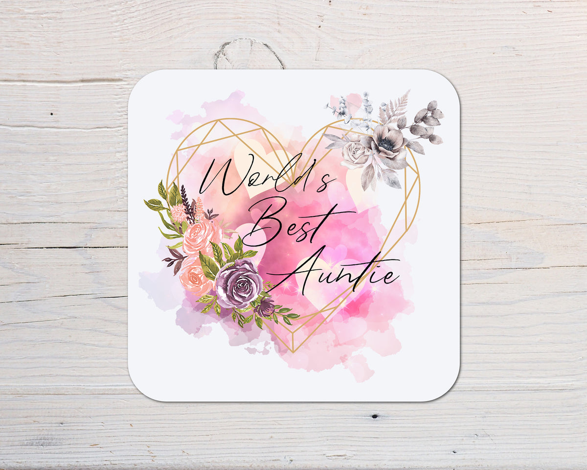 Auntie Coaster Gift: can be personalised