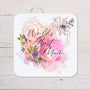 Mother's Day Floral Best Mum Coaster For Her Cup Of Tea, Custom Coaster Kitchen Gift, Afternoon Tea Gift Keepsake For Mums