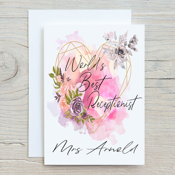 World's Best Receptionist Greetings Card