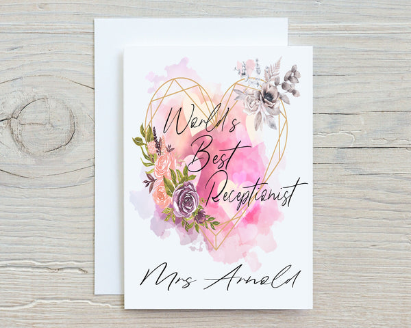 World's Best Receptionist Greetings Card