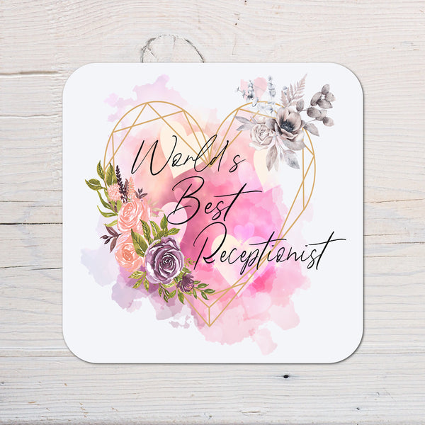 Best Receptionist Coaster Gift: can be personalised