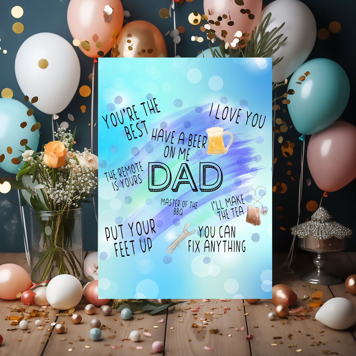 Dad Greetings Card: Birthdays, Father's Day