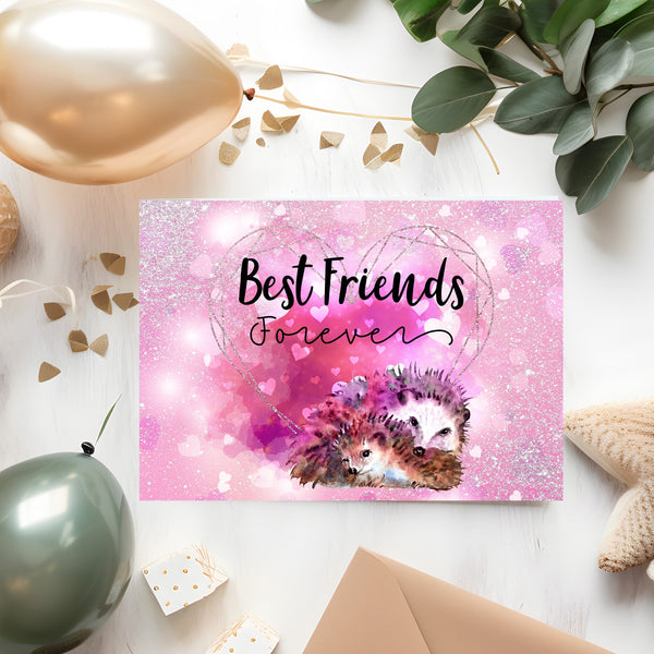 Best Friends Forever BFF Greetings Card, Personalised, Happy Birthday, Thank You, Get Well, Love My Friend, Blank Inside, Friendship Forever