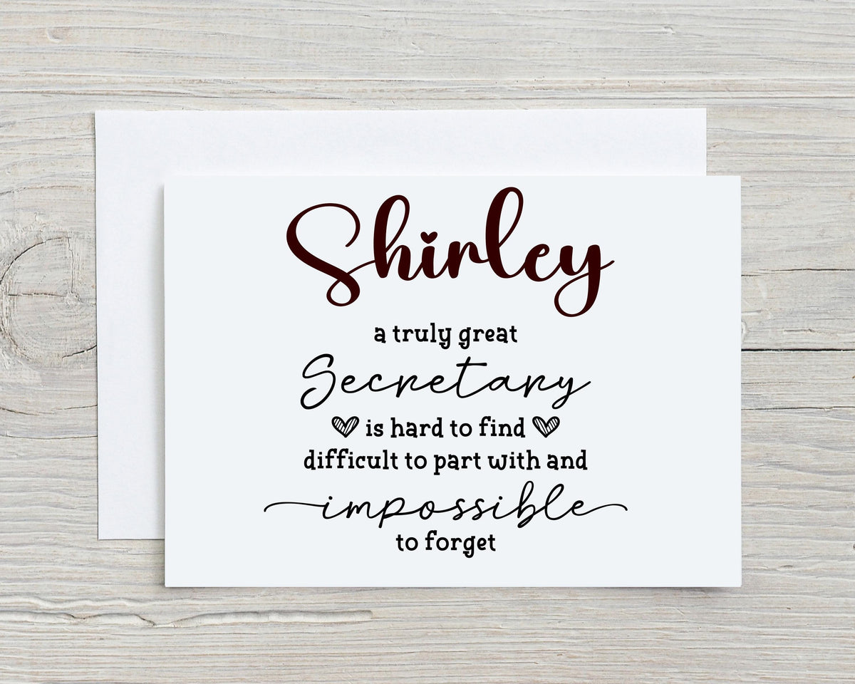 A Truly Great Secretary Glossy A5 Personalised Greetings Card, Birthday, Motivational, Leaving Card, Thank You Administrator, Office PA