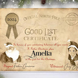 You're On the Good List Certificate from Santa Claus/Father Christmas - Personalised - A4 Keepsake - Make Christmas Magic for the Children