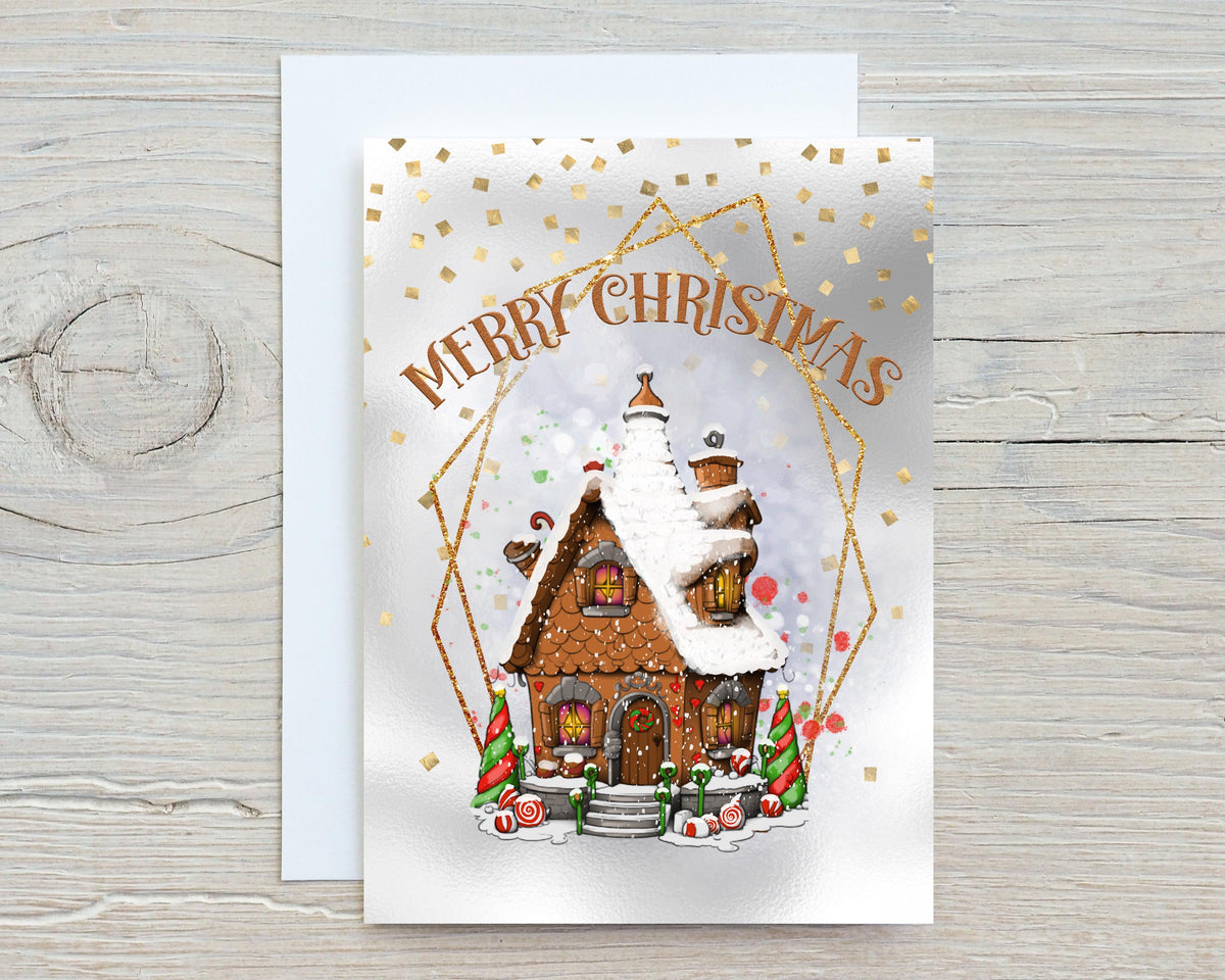 Personalised Gingerbread House Christmas Card