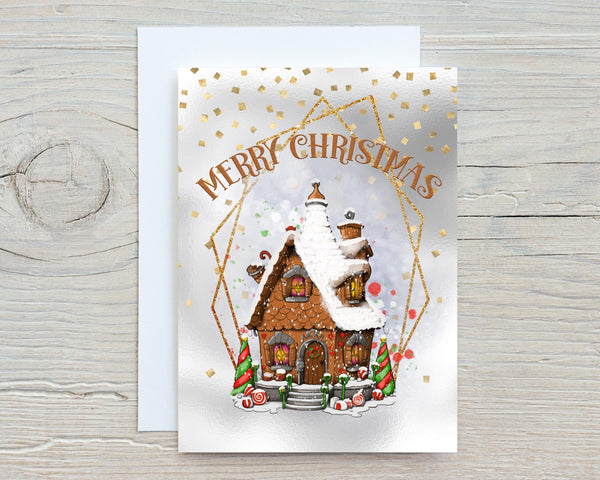 Personalised Gingerbread House Christmas Card