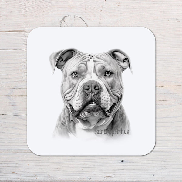 XL Bully Dog Coaster personalised www.rainbowprint.uk