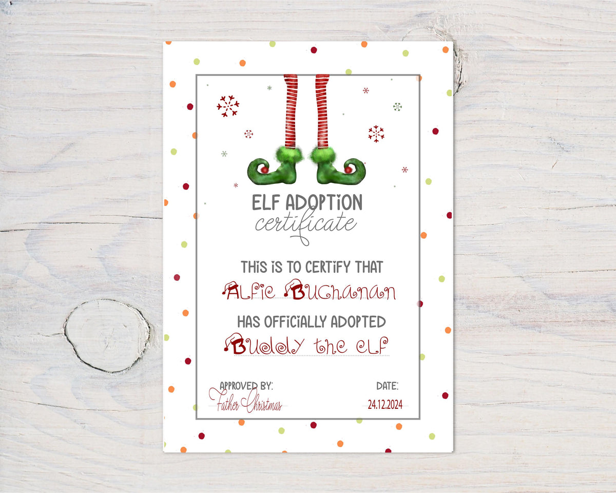 Personalized Elf Adoption Certificate - North Pole Keepsake (2026)