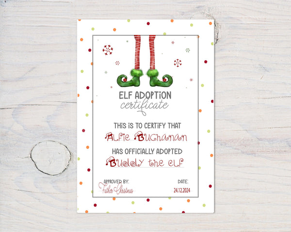 Personalized Elf Adoption Certificate - North Pole Keepsake (2026)