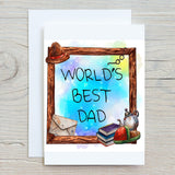 World's Best Dad Personalised Glossy A5 Greetings Card, Birthdays, Fathers Day, Thank You Card, Love You Dad, blank inside