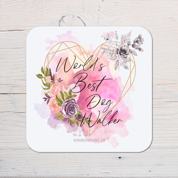 Best Dog Walker Coaster Gift: can be personalised