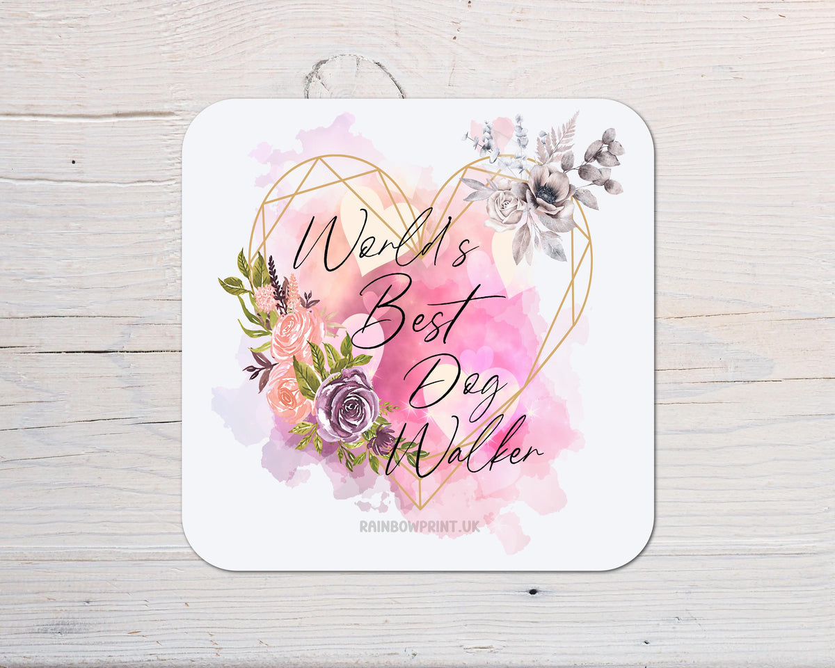 Best Dog Walker Coaster Gift: can be personalised