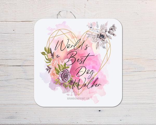 Best Dog Walker Coaster Gift: can be personalised