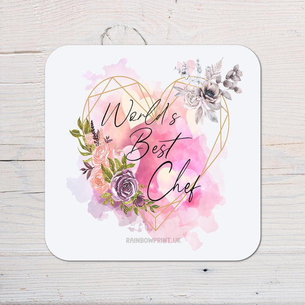 Best Chef Coaster Gift: can be personalised