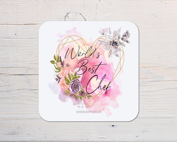 Best Chef Coaster Gift: can be personalised