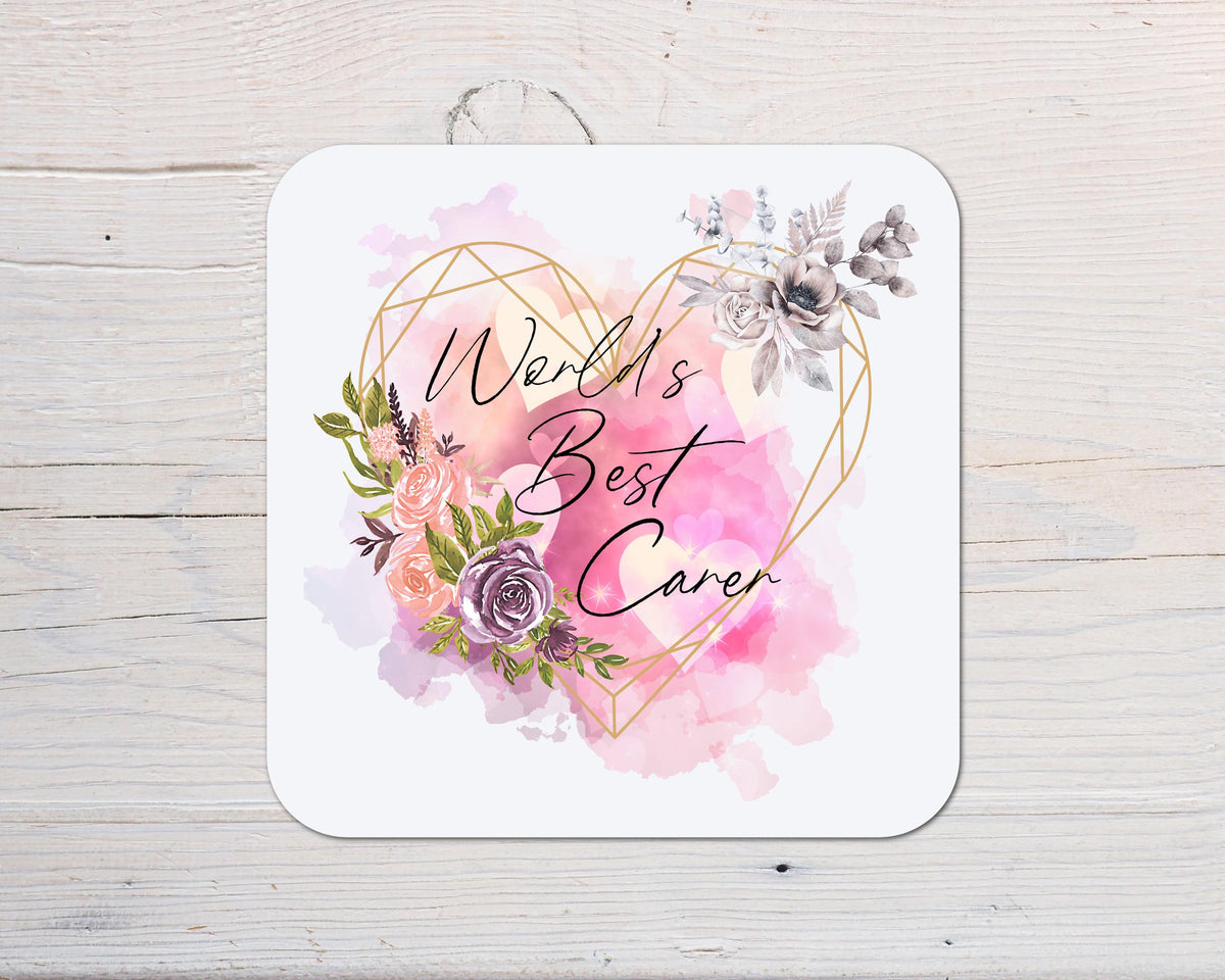 Best Carer Coaster Gift: can be personalised