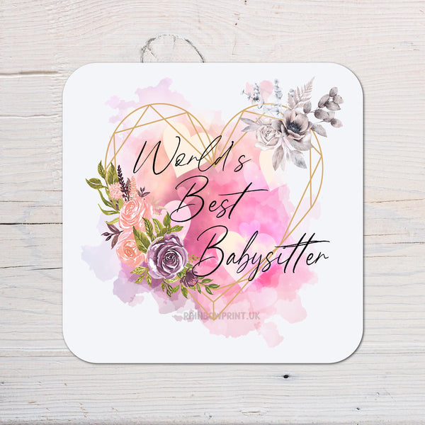 Best Babysitter Coaster Gift: can be personalised