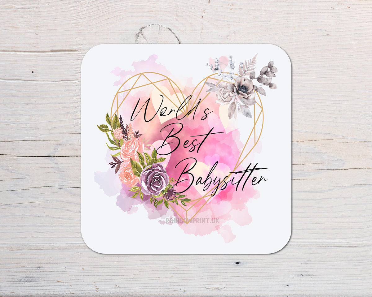 Best Babysitter Coaster Gift: can be personalised