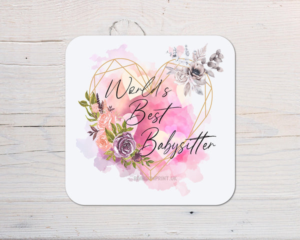 Best Babysitter Coaster Gift: can be personalised