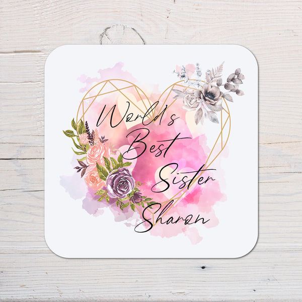 Best Sister Coaster Gift: can be personalised