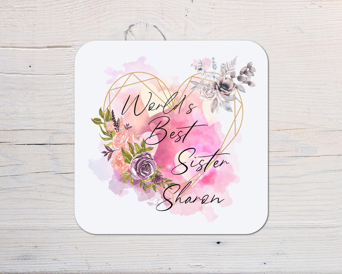 Best Sister Coaster Gift: can be personalised
