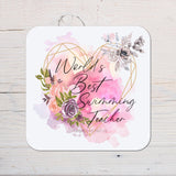 Best Swimming Teacher Coaster Gift: can be personalised