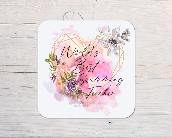 Best Swimming Teacher Coaster Gift: can be personalised