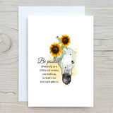 Lightbulb Bee Mental Health Glossy A5 Personalised Greetings Card, can be personalised with any name if required, motivate, help, support