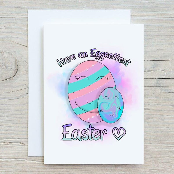 Easter Egg A5 Glossy Personalised Card, with any name printed on the front