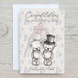 Wedding Day Personalised A5 Glossy Card, with any name/message/date printed on the front, wording can be changed