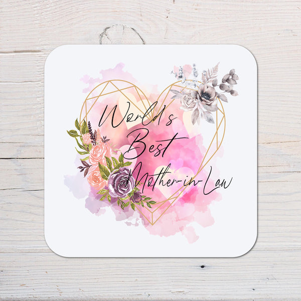Best Mother-in-Law Coaster Gift: can be personalised
