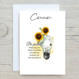 Lightbulb Bee Mental Health Glossy A5 Personalised Greetings Card, can be personalised with any name if required, motivate, help, support