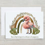 Be A Flamingo Glossy A5 Personalised Greetings Card for Birthdays, Motivational, Thank You Card, Blank Inside, any name on the front
