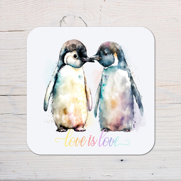 Pride Penguin Coaster Gift: can be personalised